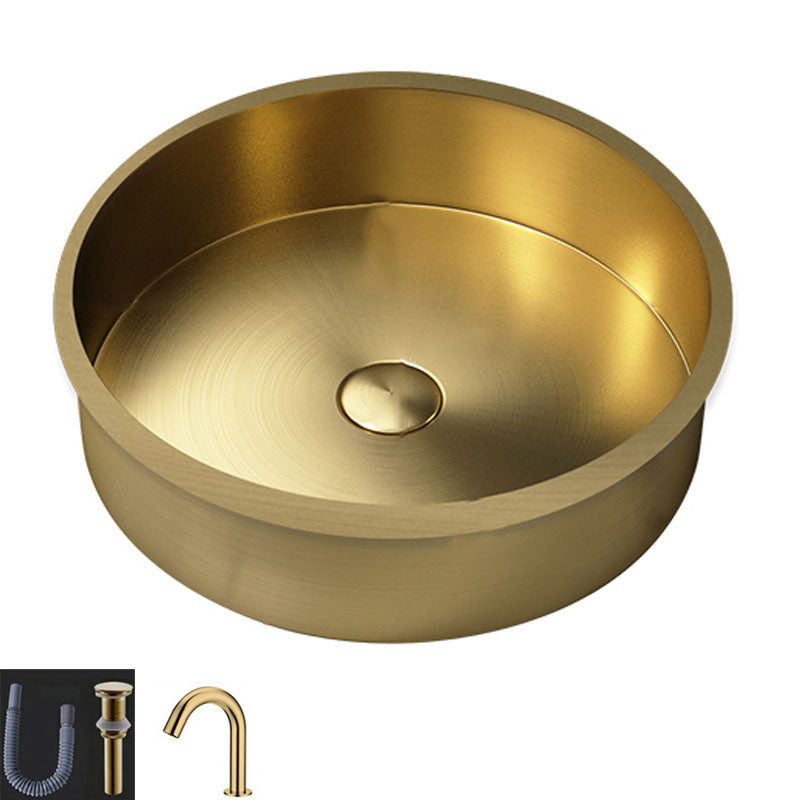 Contemporary Bathroom Sink Metal Rectangular Drop-in Bathroom Sink with Pop-Up Drain