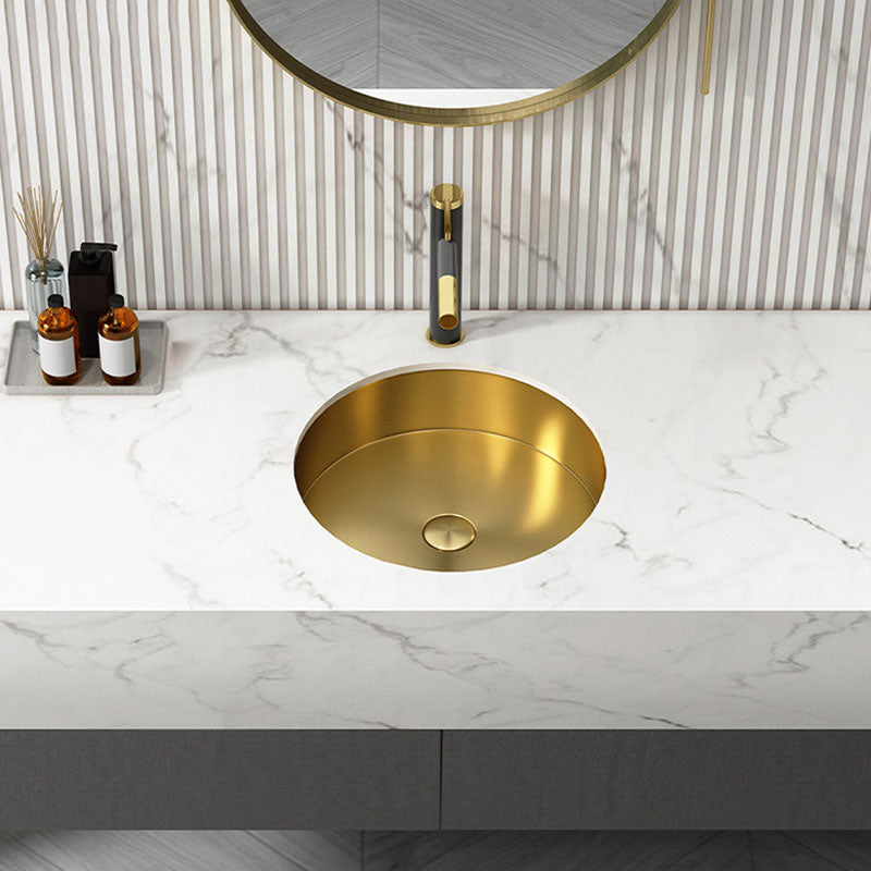 Contemporary Bathroom Sink Metal Rectangular Drop-in Bathroom Sink with Pop-Up Drain
