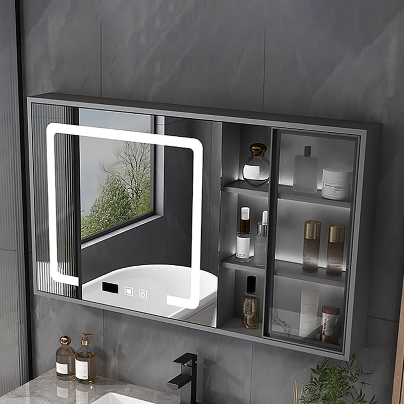 Modern Wall Mount Bath Vanity Gray Tone Vanity Cabinet with Mirror Cabinet