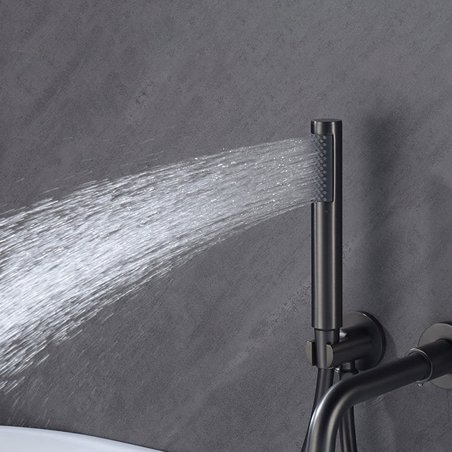Wall Mounted Metal Tub Filler Low Arc Rotatable Tub Faucet Trim