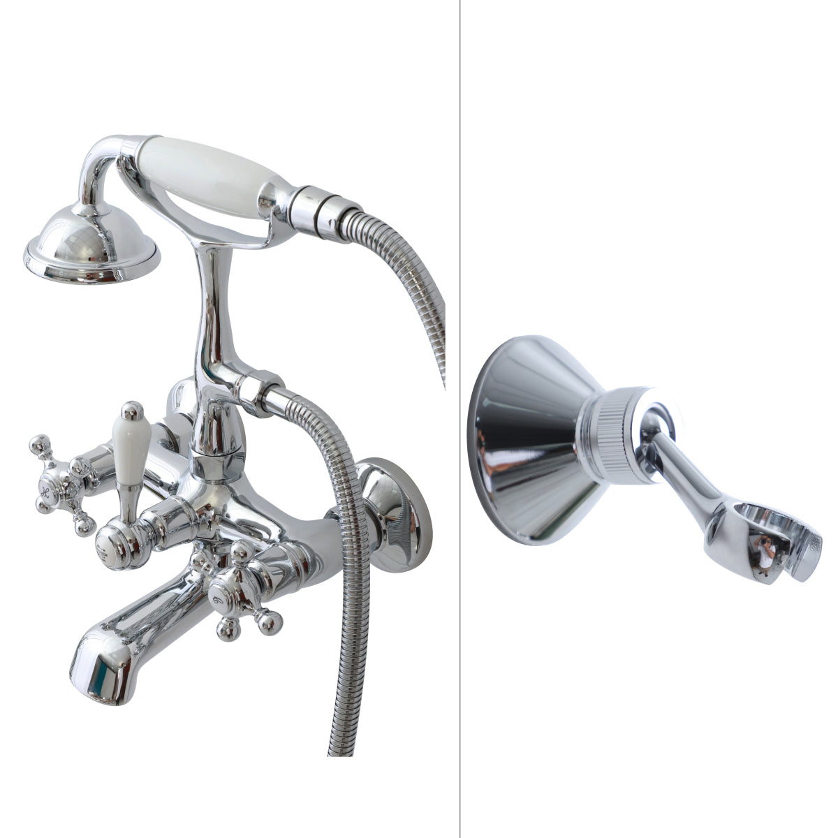Glam Retro Wall Mounted Metal Claw Foot Tub Faucet Trim Low Arc Claw Foot Tub Faucet