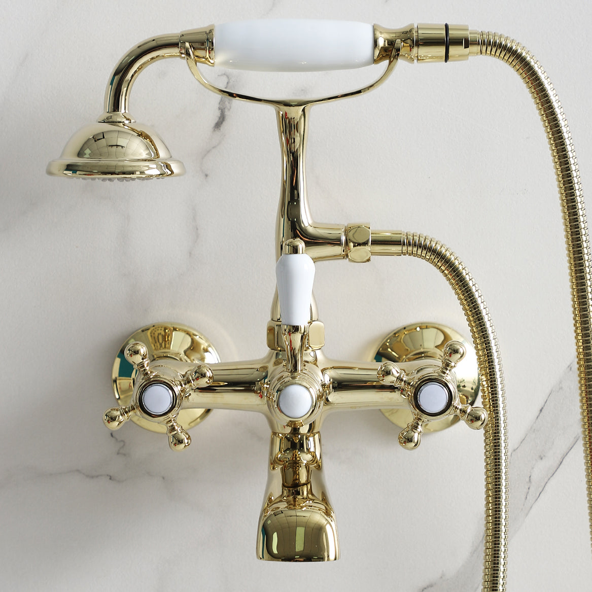 Glam Retro Wall Mounted Metal Claw Foot Tub Faucet Trim Low Arc Claw Foot Tub Faucet