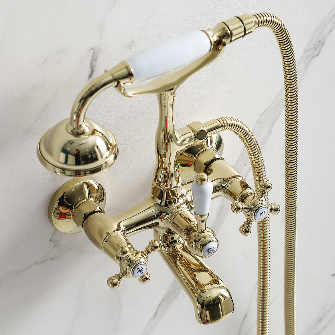 Glam Retro Wall Mounted Metal Claw Foot Tub Faucet Trim Low Arc Claw Foot Tub Faucet