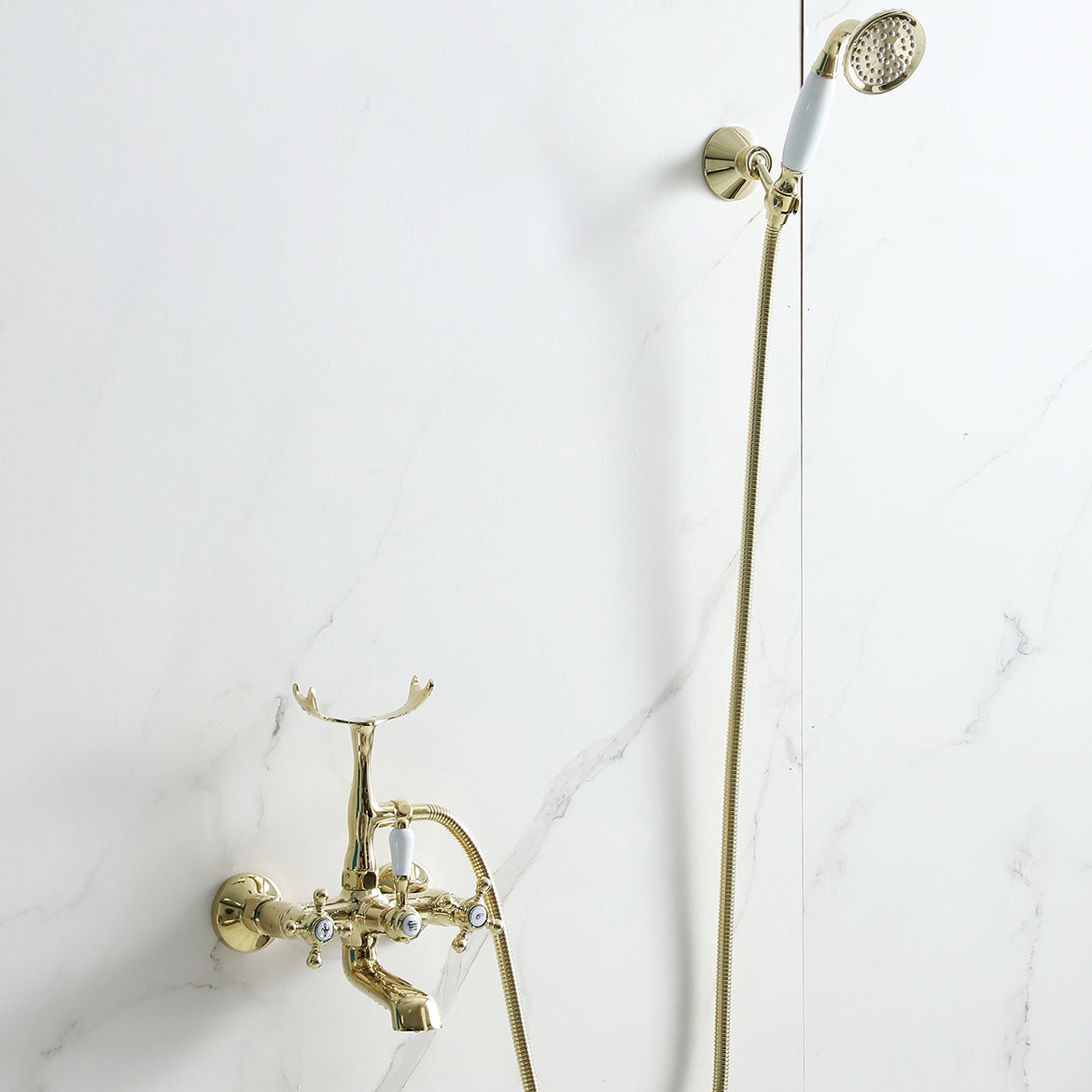 Glam Retro Wall Mounted Metal Claw Foot Tub Faucet Trim Low Arc Claw Foot Tub Faucet