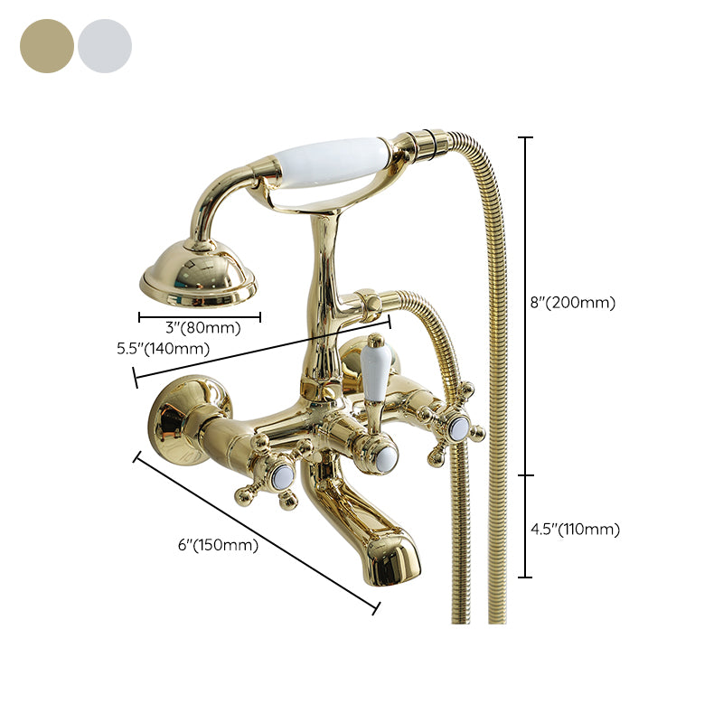 Glam Retro Wall Mounted Metal Claw Foot Tub Faucet Trim Low Arc Claw Foot Tub Faucet
