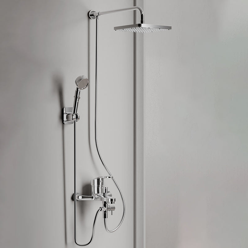 Modern Shower Head Combo Dual Shower Head Polished Stainless Steel Wall-Mount Shower Head