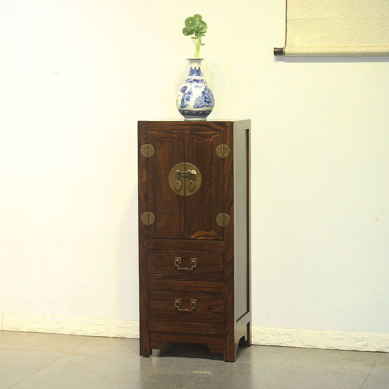 Modern Solid Wood Accent Chest Standard Ring Pulls Accent Cabinet