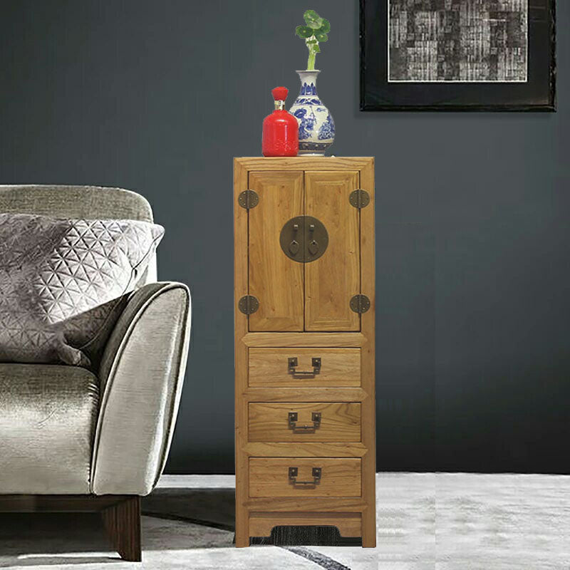 Modern Solid Wood Accent Chest Standard Ring Pulls Accent Cabinet