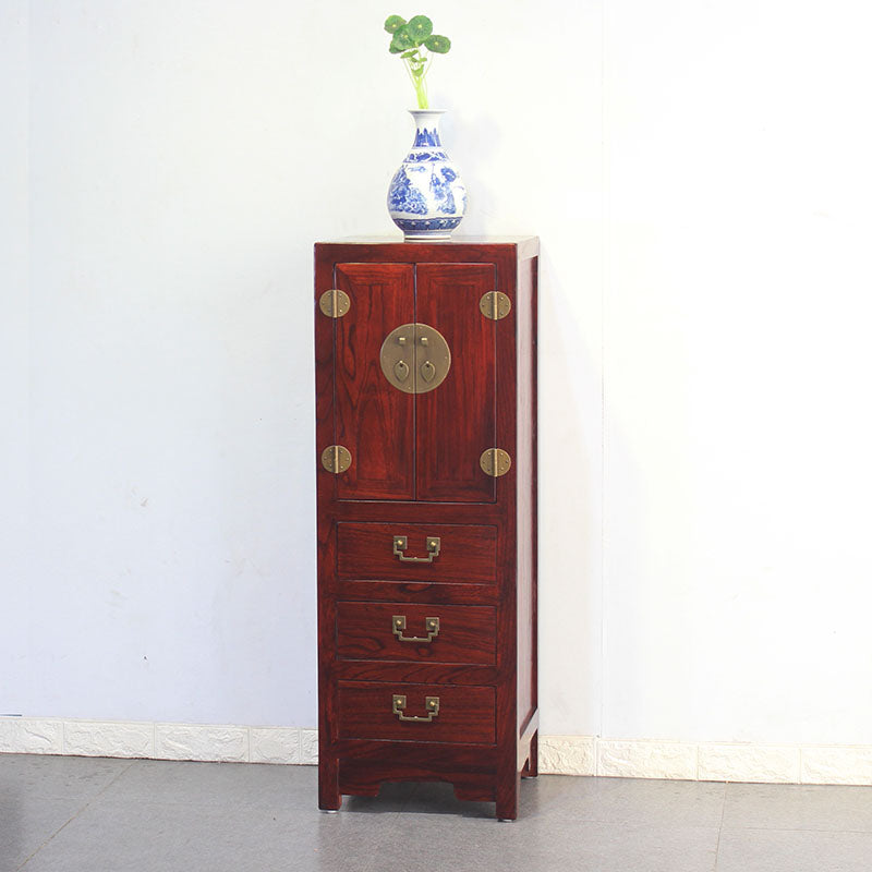 Modern Solid Wood Accent Chest Standard Ring Pulls Accent Cabinet