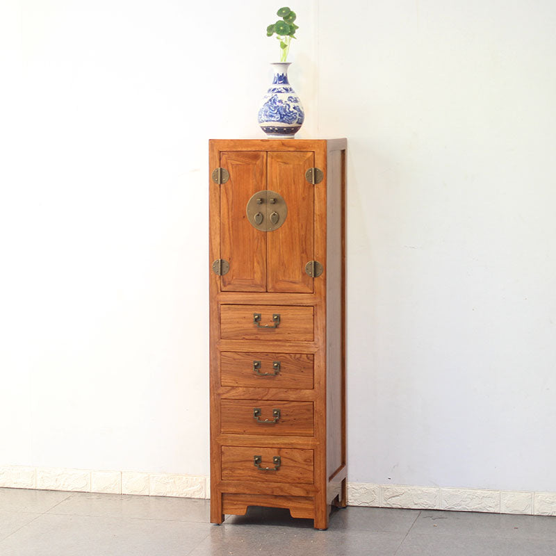 Modern Solid Wood Accent Chest Standard Ring Pulls Accent Cabinet