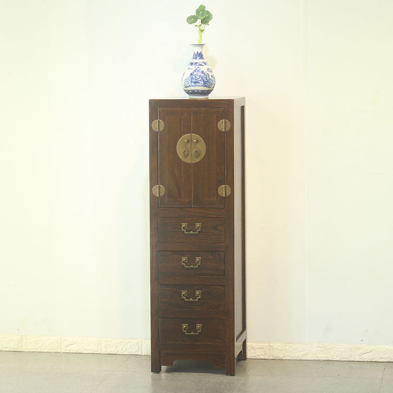 Modern Solid Wood Accent Chest Standard Ring Pulls Accent Cabinet