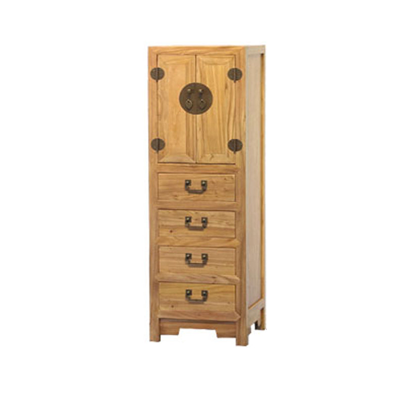 Modern Solid Wood Accent Chest Standard Ring Pulls Accent Cabinet