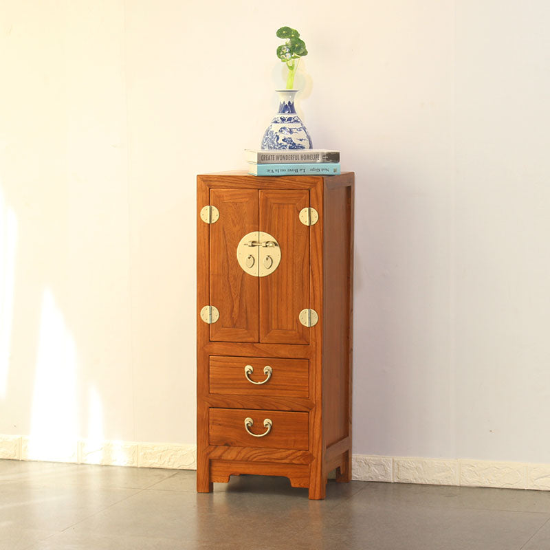 Modern Solid Wood Accent Chest Standard Ring Pulls Accent Cabinet