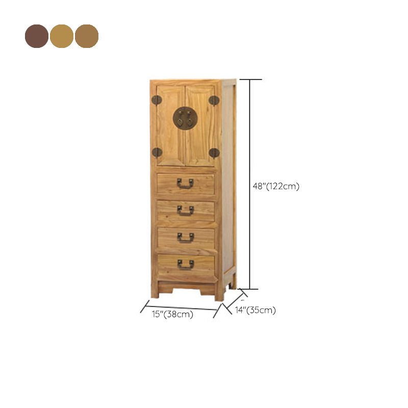 Modern Solid Wood Accent Chest Standard Ring Pulls Accent Cabinet