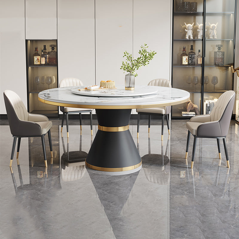 Modern Dining Set 1/5/7 Pcs Round Marble Dining Table and Upholstered Chairs