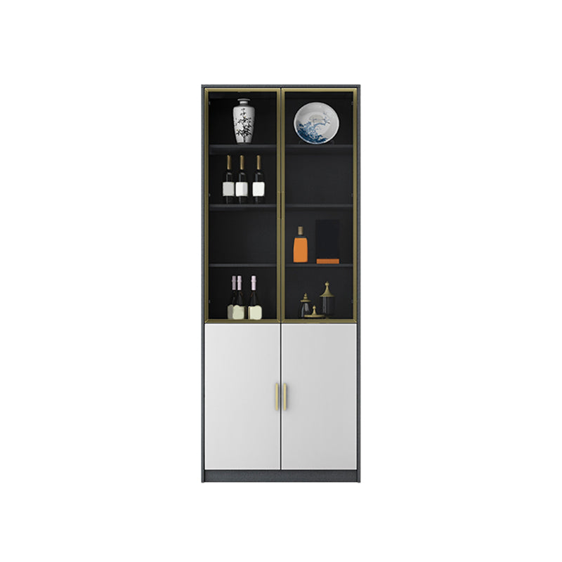 Contemporary Glass Doors Dining Hutch Wood Hutch Buffet with Doors