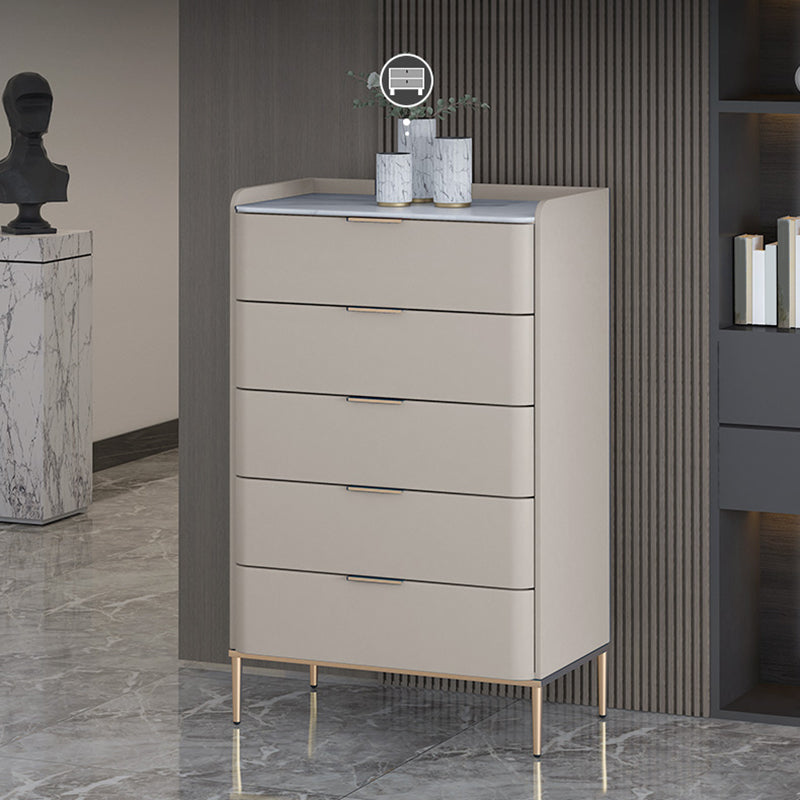 Glam Stone Storage Chest Bedroom 15.7" Wide Vertical Chest with Drawers