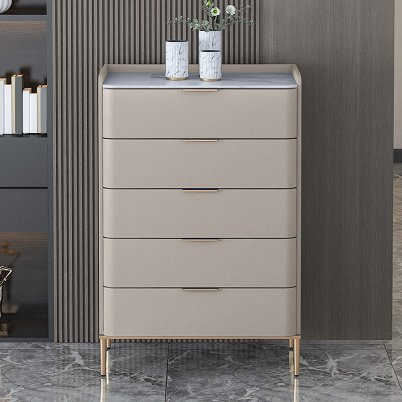 Glam Stone Storage Chest Bedroom 15.7" Wide Vertical Chest with Drawers