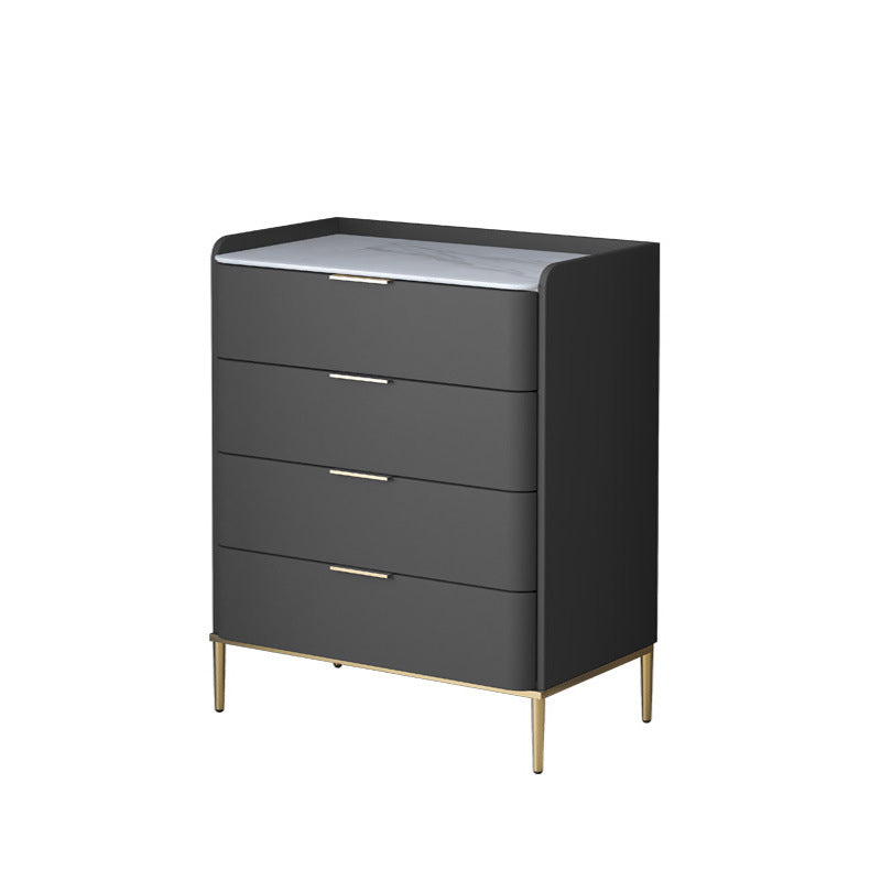 Glam Stone Storage Chest Bedroom 15.7" Wide Vertical Chest with Drawers