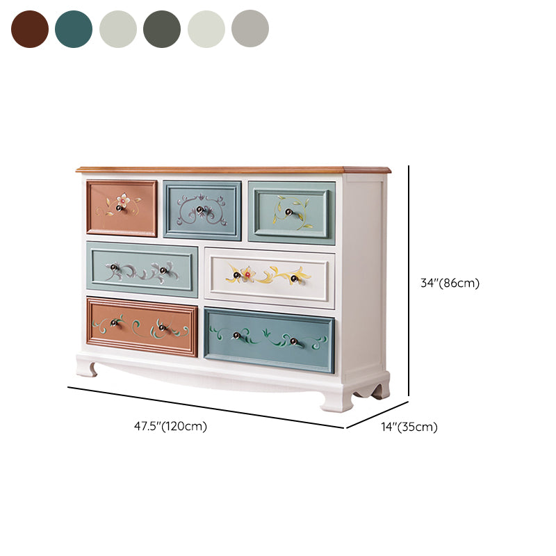 Traditional Storage Chest Dresser Wooden Storage Chest with Drawers for Bedroom
