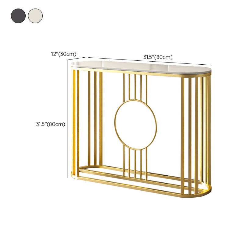 Glam Marble Console Table Golden Frame Console Sofa Table for Hall