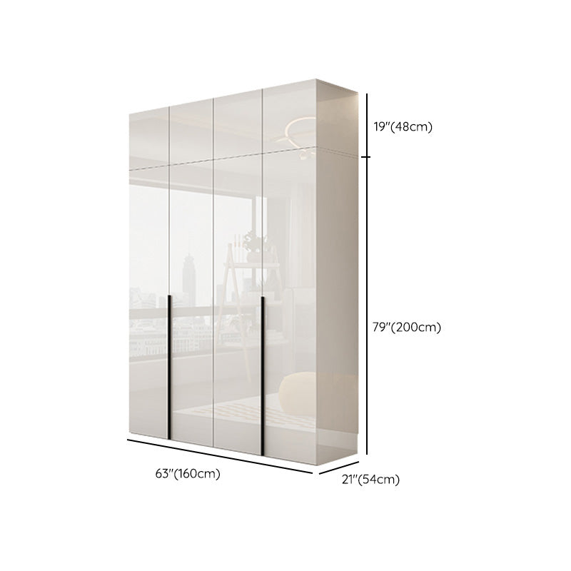 White Colour Wooden Wardrobe Soft Close Drawer Wardrobe Closet for Bedroom
