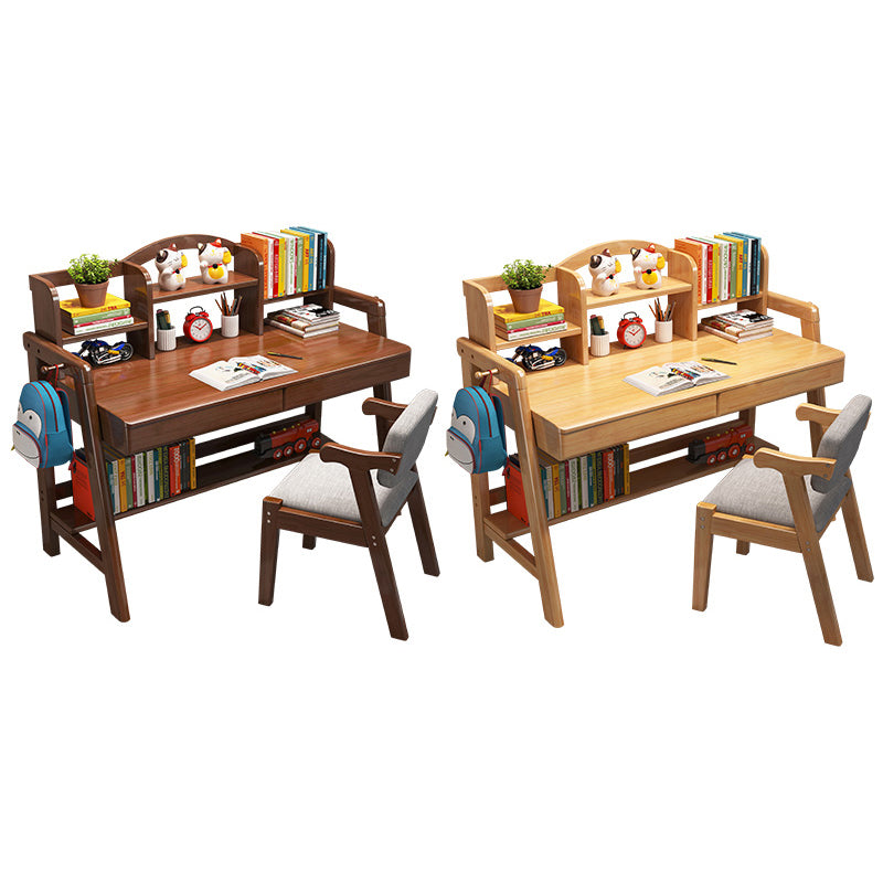 Adjustable Office Desk Solid Wood Modern Rectangular Writing Desk for Home