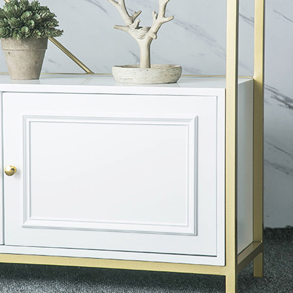 Modern Bookshelf Metal Open Shelf Bookcase with Cabinets for Home Office