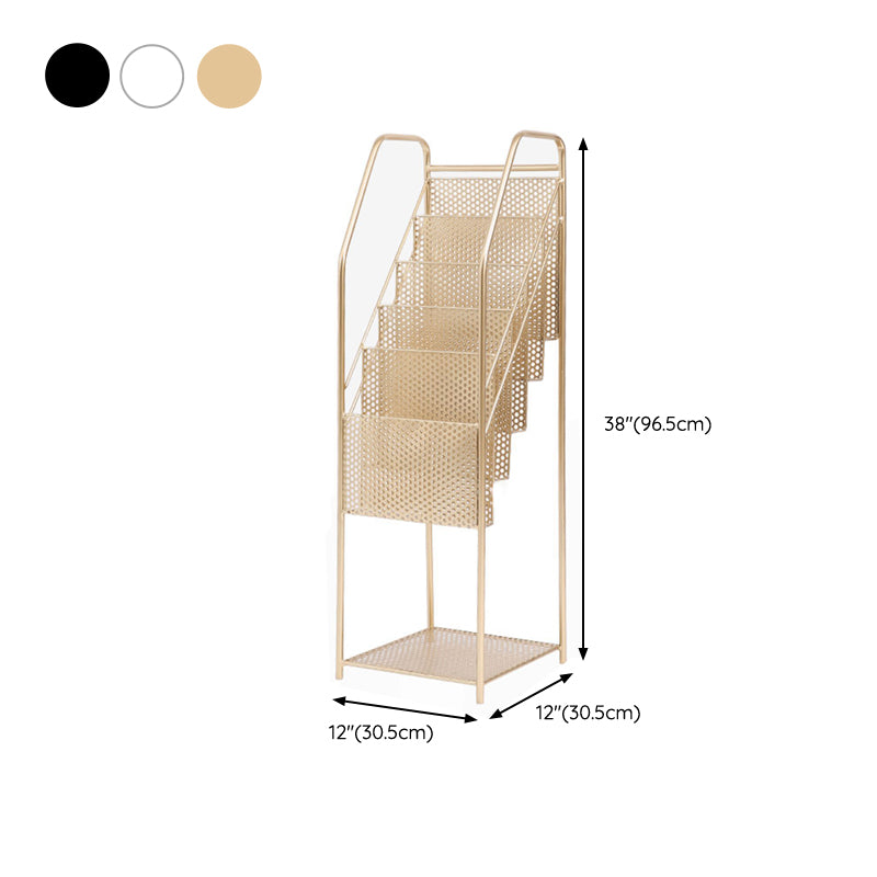 Glam Antique Finish Book Shelf Metal Standard Shelf Bookcase