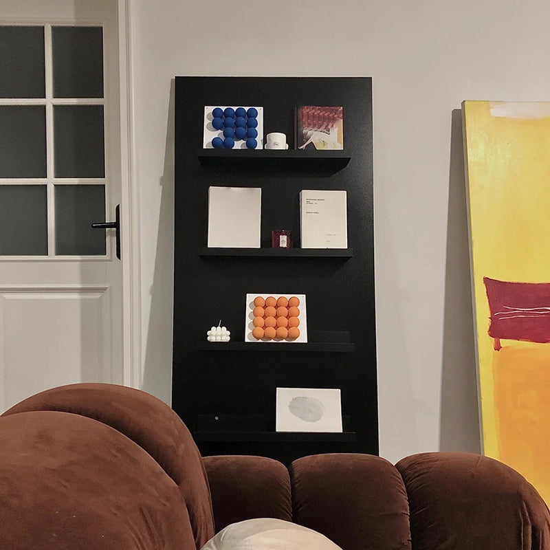 Industrial Standard Closed Back Bookcase Metal Black Bookshelf with Shelves