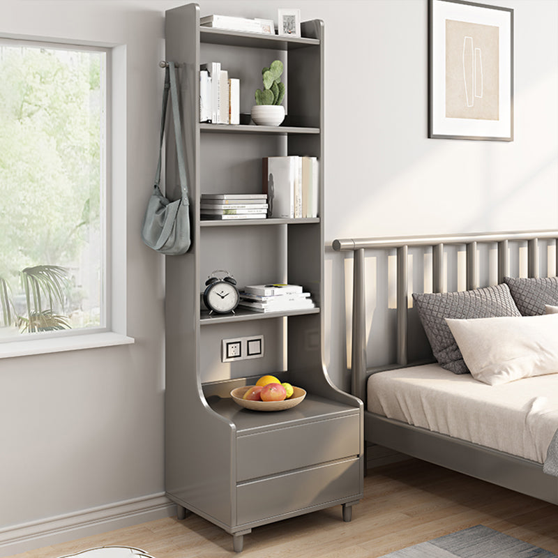 Scandinavian Shelf Bookcase Antique Finish Bookshelf with Shelves