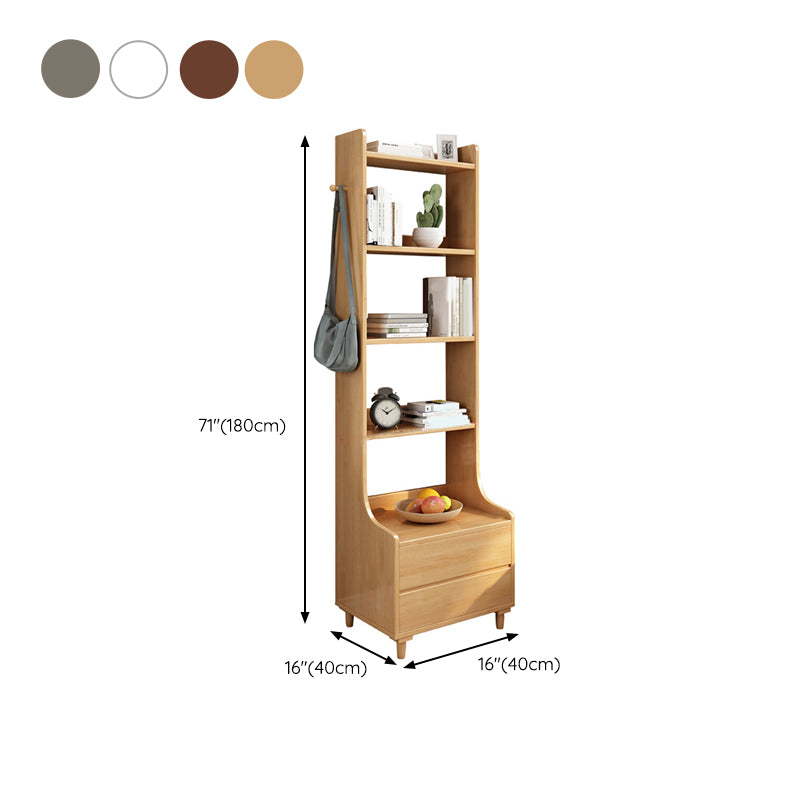 Scandinavian Shelf Bookcase Antique Finish Bookshelf with Shelves