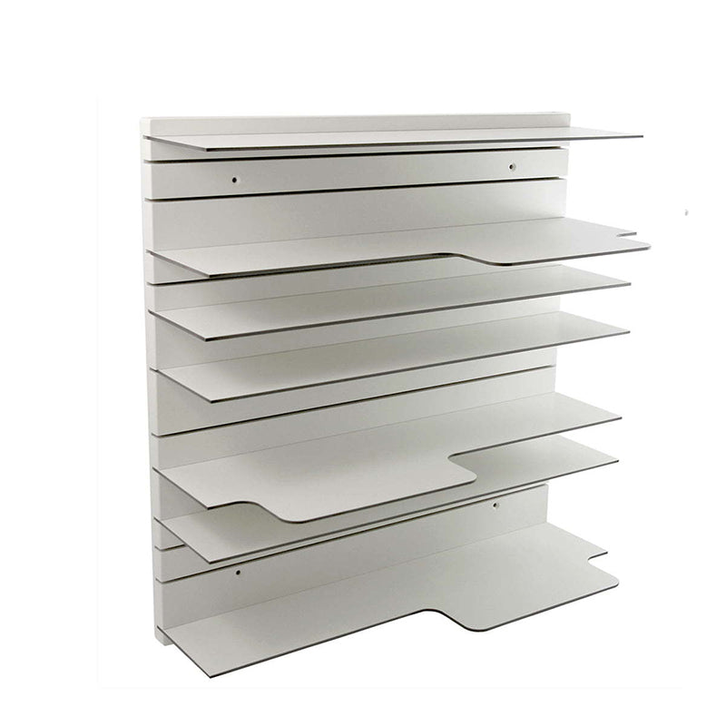 Industrial Closed Back Bookcase Floating Metal Bookshelf with Shelves