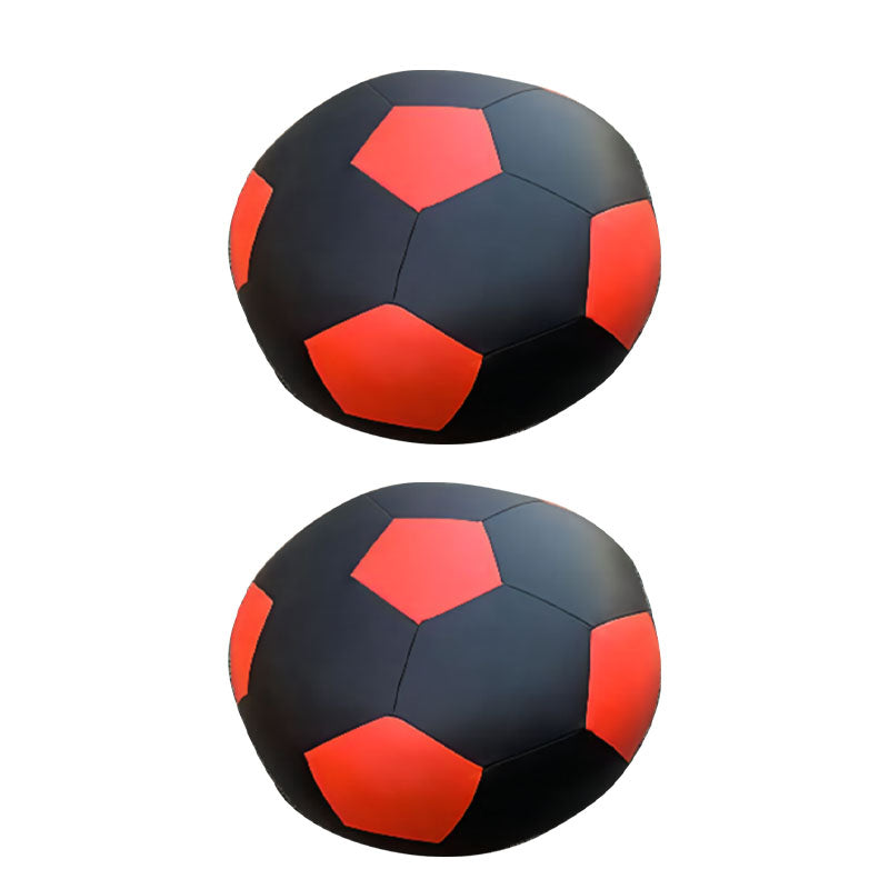 Modern Pouf Ottoman PU Leather Upholstered Geometric Print Spherical Ottoman