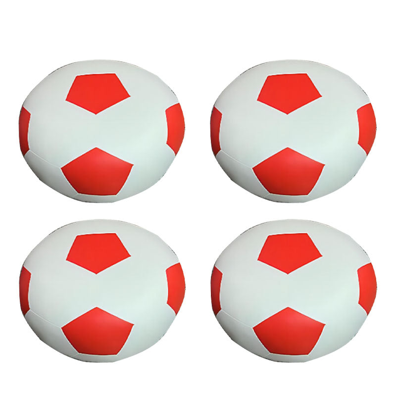 Modern Pouf Ottoman PU Leather Upholstered Geometric Print Spherical Ottoman