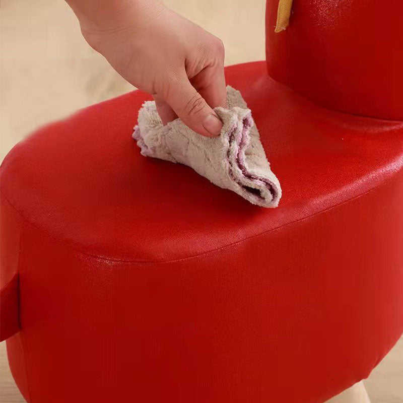 Contemporary Pouf Ottoman Cotton Upholstered Animal Shape Ottoman with Chair Legs