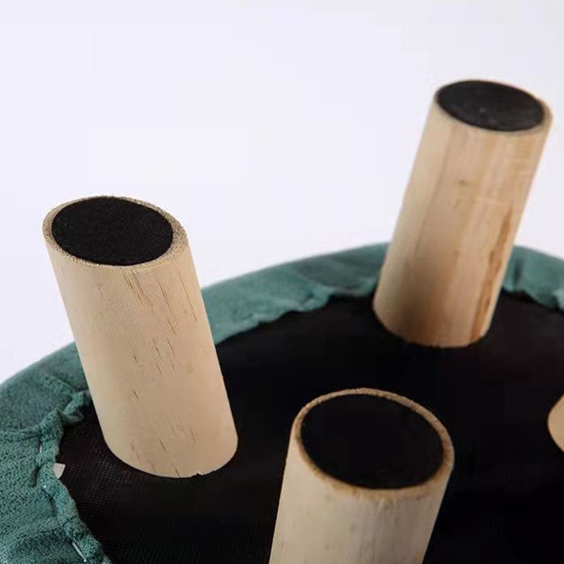 Contemporary Pouf Ottoman Cotton Upholstered Animal Shape Ottoman with Chair Legs