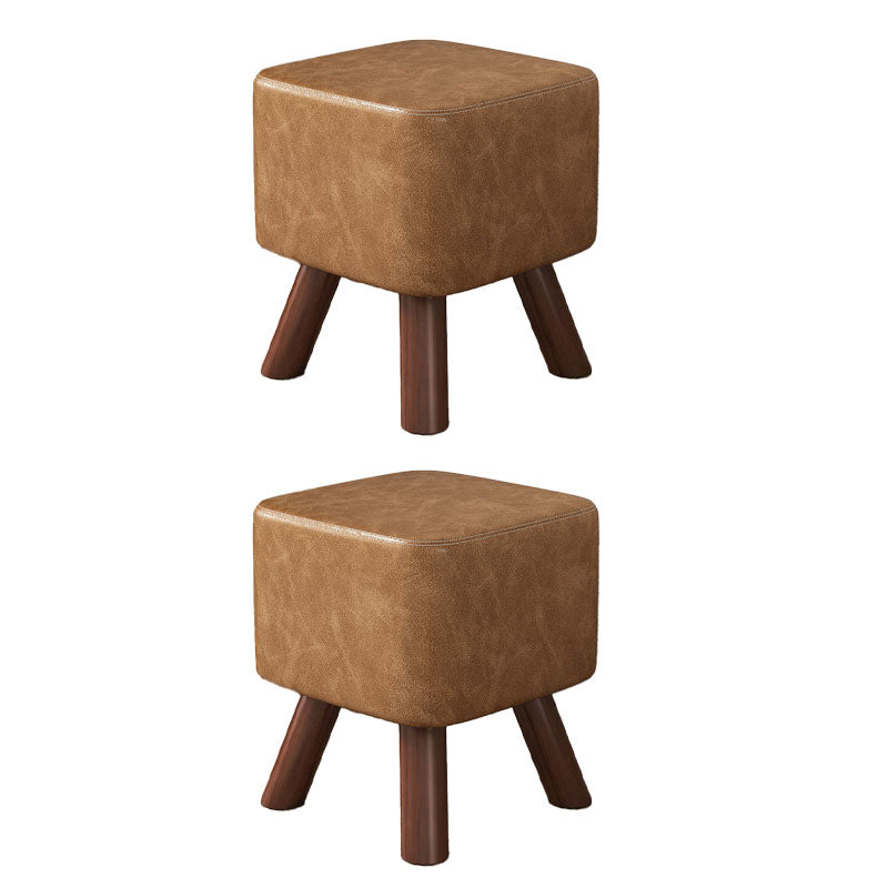 Faux Leather Standard Square / Round Pure Color Standard for Drawing Room