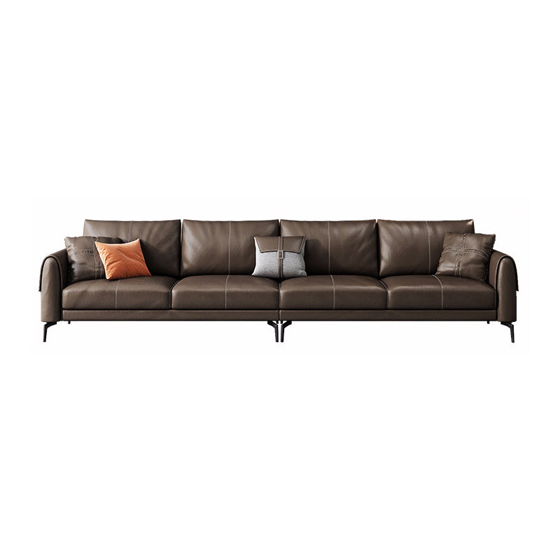 Vintage Sofa Dark Brown Pillows Rolled Arm Living Room Settee