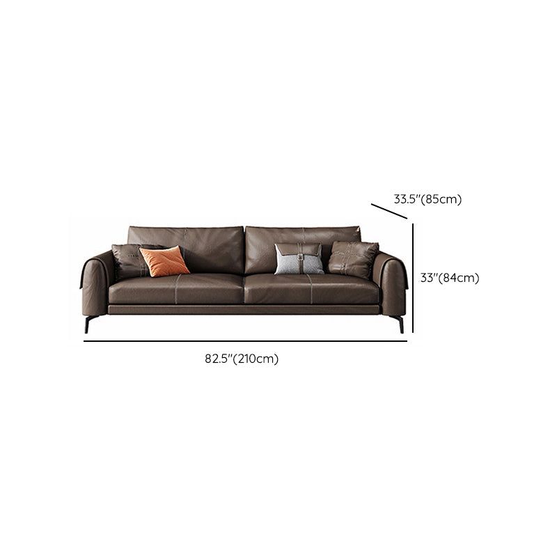 Vintage Sofa Dark Brown Pillows Rolled Arm Living Room Settee