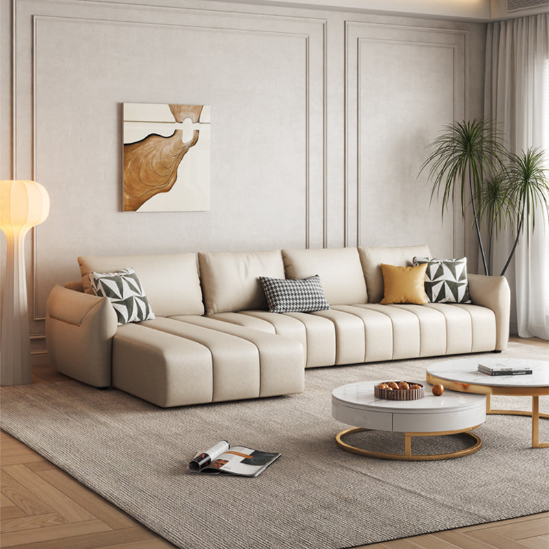 Tropical Fabric White Seating 32.2"H Standard Settee for Living Room