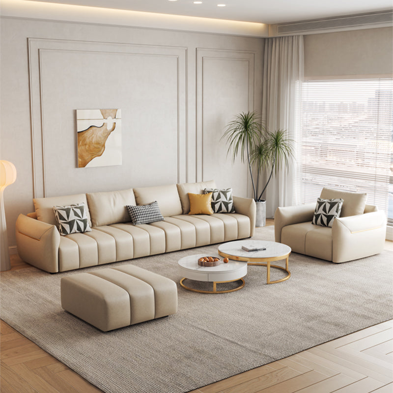 Tropical Fabric White Seating 32.2"H Standard Settee for Living Room
