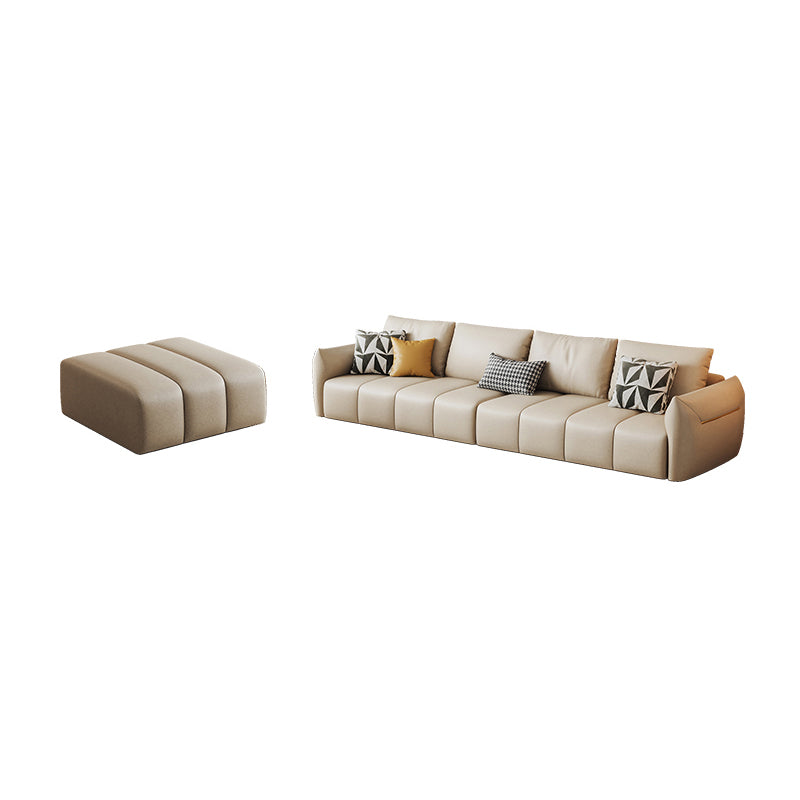 Tropical Fabric White Seating 32.2"H Standard Settee for Living Room
