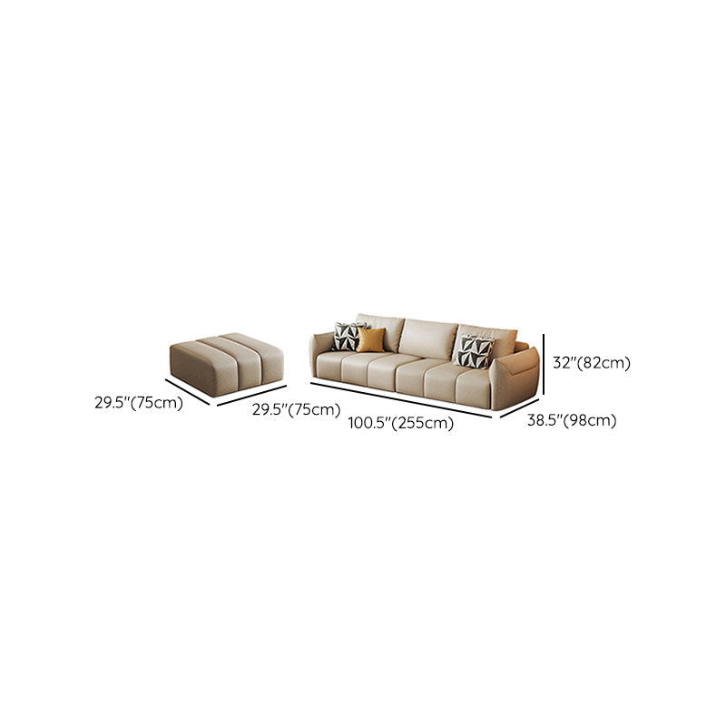 Tropical Fabric White Seating 32.2"H Standard Settee for Living Room
