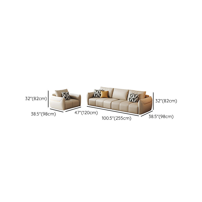 Tropical Fabric White Seating 32.2"H Standard Settee for Living Room