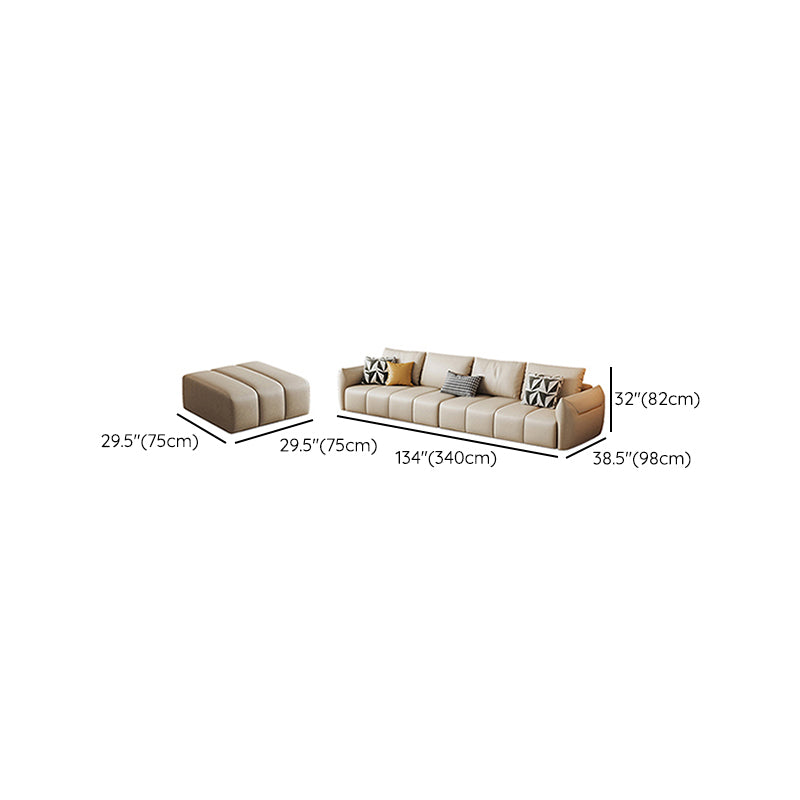 Tropical Fabric White Seating 32.2"H Standard Settee for Living Room