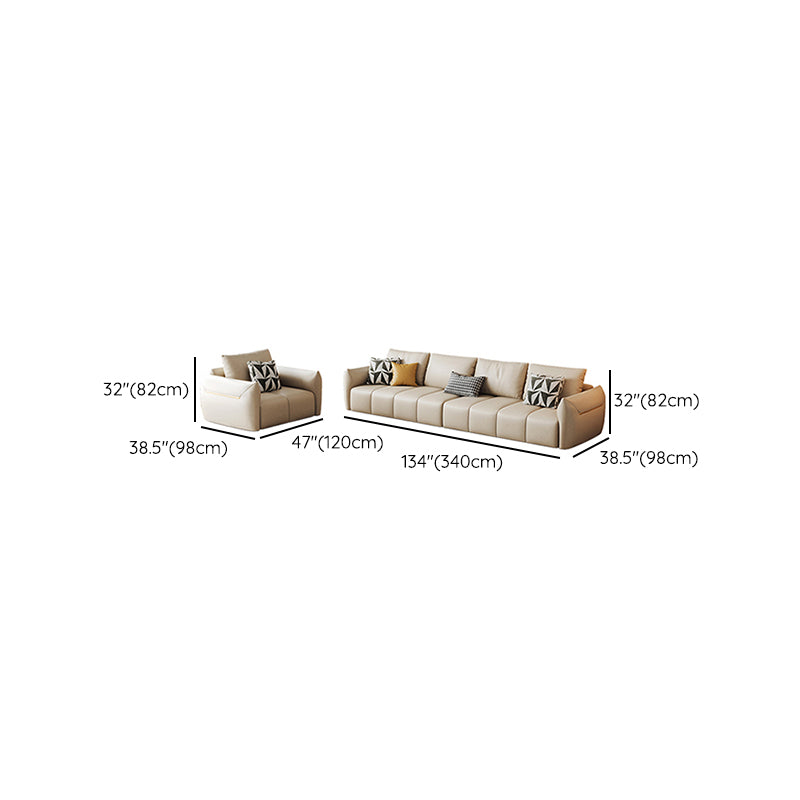 Tropical Fabric White Seating 32.2"H Standard Settee for Living Room