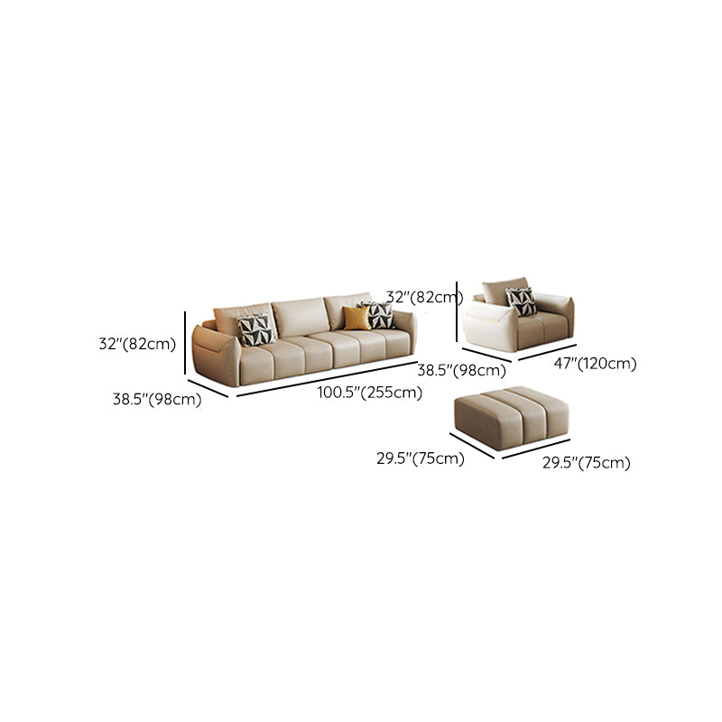Tropical Fabric White Seating 32.2"H Standard Settee for Living Room