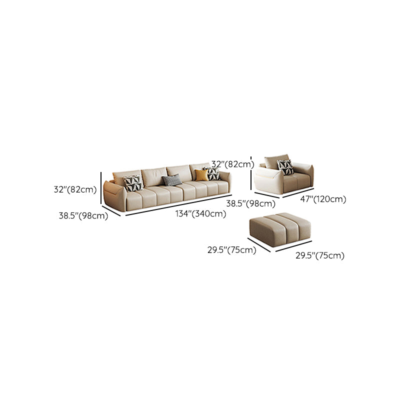 Tropical Fabric White Seating 32.2"H Standard Settee for Living Room