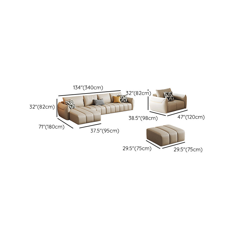 Tropical Fabric White Seating 32.2"H Standard Settee for Living Room